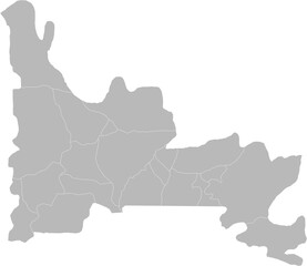 Ogun, Nigeria – administrative vector map with local government area boundaries (Web Mercator projection, PPT-compatible & fully editable)