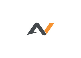 Letter AV logo design with vector icon template