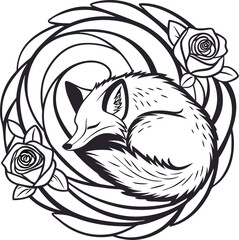 Tribal black vector fish art design, an illustration of a fish head symbol