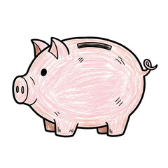 piggy bank isolated on white