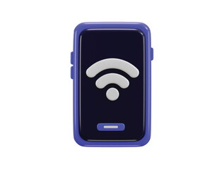 Smartphone with network connectivity icon 3d render concept of Wi-Fi signal, Smartphone network icon vector illustration