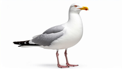 Fototapeta premium Herring Gull Bird and wild flowers