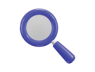 Magnifying glass icon 3d render concept of business research, SEO icon vector illustration 