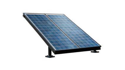 Dual solar panel system isolated on a white background png ai generated