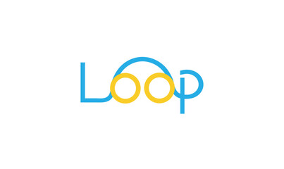Loop logo, LOOP, Modern loop logo, Circular logo design, Blue and yellow logo, Creative logo design, Minimalist logo, Abstract logo, Branding logo, Startup branding, Tech brand logo