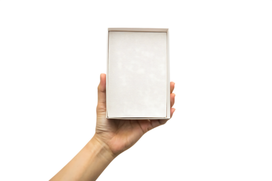 hand holding a blank white board