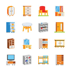 A modern 2d icon of bed with cushion