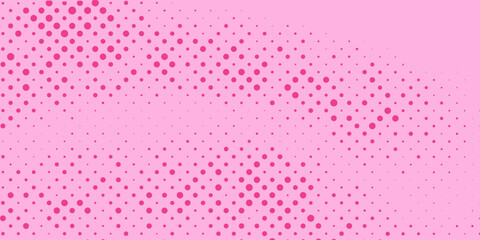 Pink Halftone Retro Comic Background. Rose pixelated dotted texture overlay. Cartoon pop art faded gradient pattern. Vector backdrop for poster, banner, advertisement
