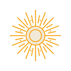 simple, clean, minimal sun, sunlight set icon logo vector design