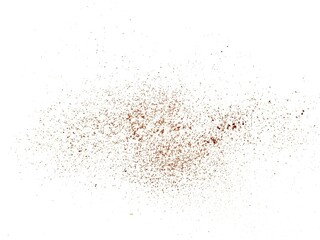 flying cocoa powder on white background isolated. coffee powder, cocoa powder flying, clipping path, texture, powder falling.