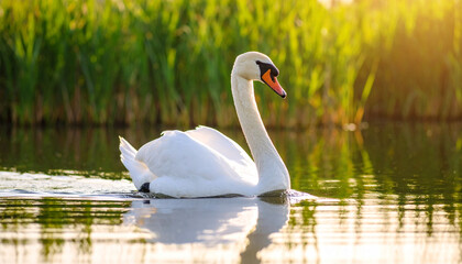 Mute Swan bird  in nature