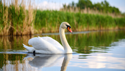 Obraz premium Mute Swan bird in nature