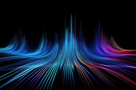 Glowing lines colorful patterns light.