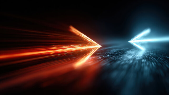 Pair of arrows on collision course, symbol