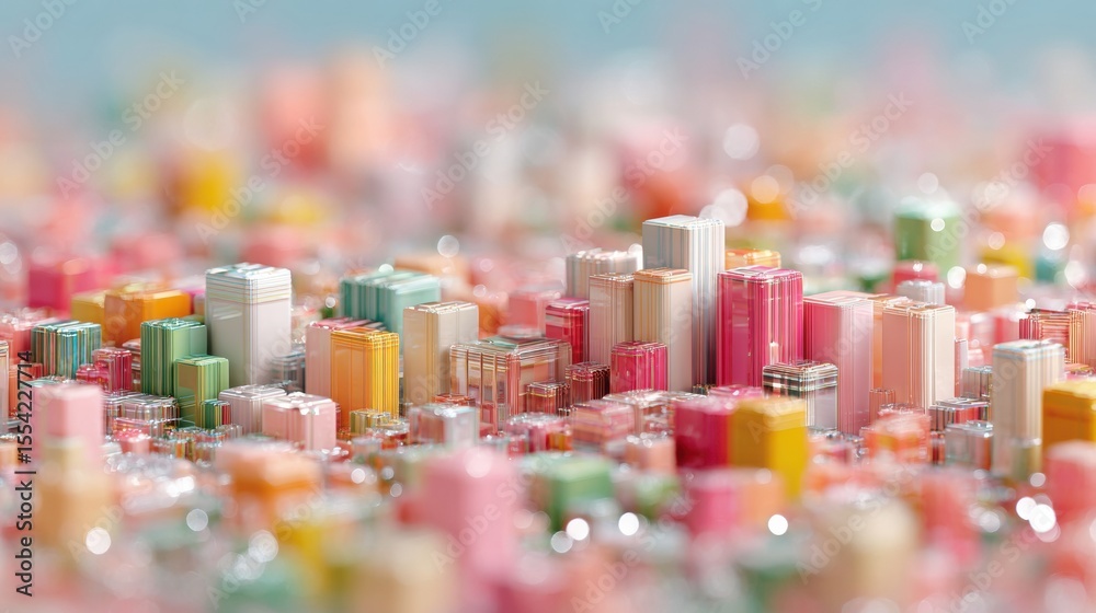 Poster Futuristic digital twin city model with real-time analytics and AI simulation for smart urban management and business optimization