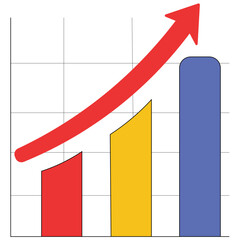Clean Stock Market Growth Graph With Smooth Gradient Line From Green to Blue in PNG on a Transparent Background, Featuring a Minimal Chart Style With No Grid, Text or Extra Elements