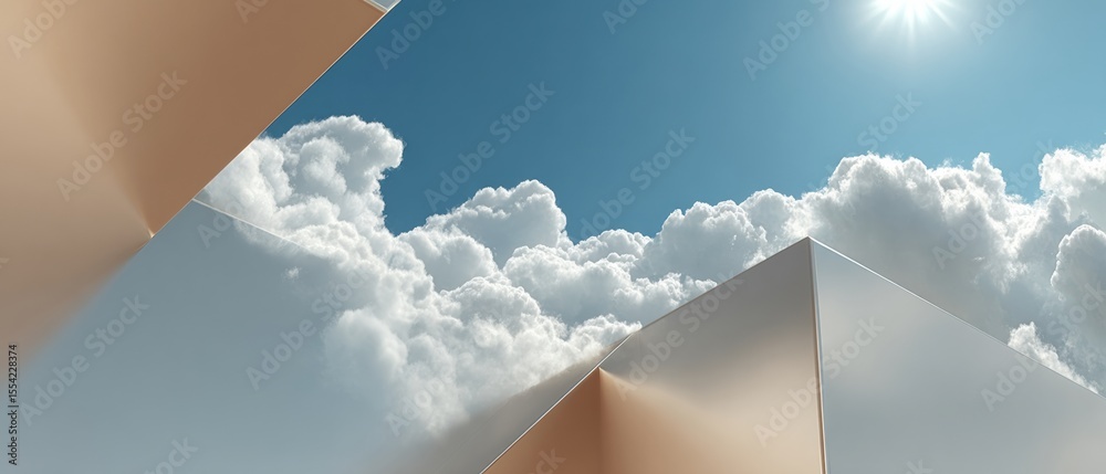 Poster dynamic seasonal sky with scattered clouds and bright sunlight for outdoor event promotion and posit