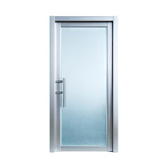 Modern glass door with sleek frame and elegant handle, ideal for contemporary interiors or exteriors, serves as an entrance or divider