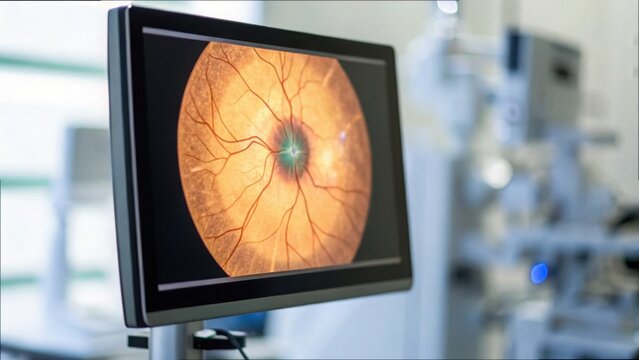 Detailed Optometry Diagnostic Screen Displaying Eye Fundus Image