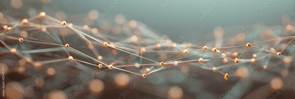 Aufkleber Quantum Sensor Data Streams Over Digital Grid with Neural Network Nodes for Advanced Analytics and AI Visualization in Tech Innovation Marketing