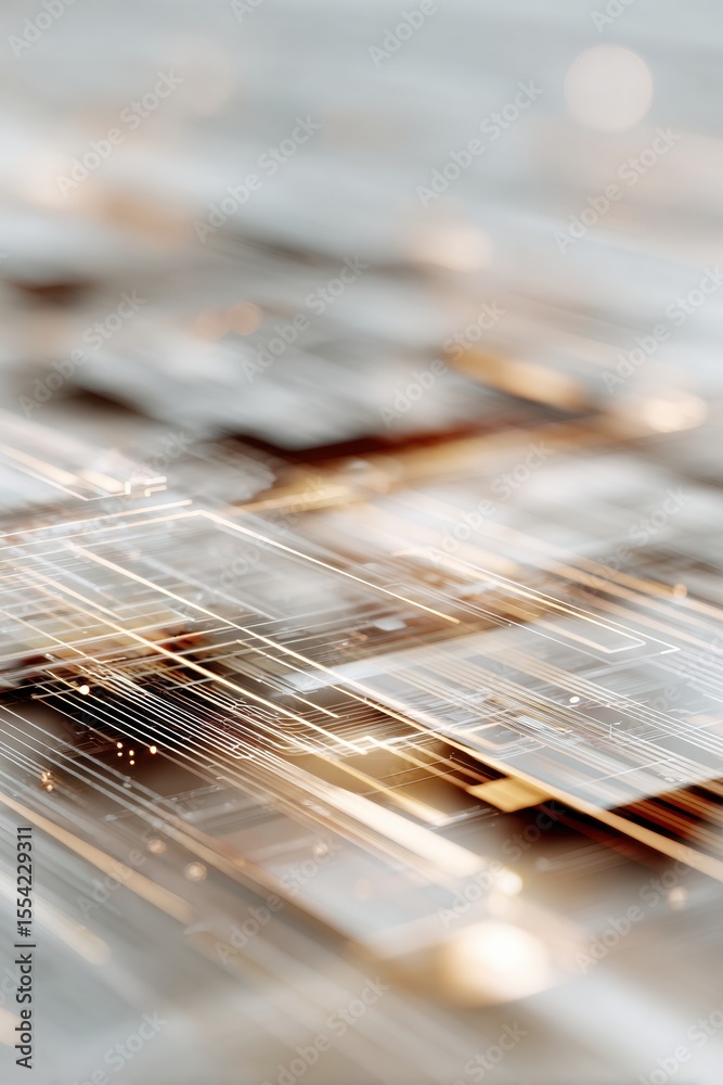 Leinwandbilder Quantum Cloud AI Circuitry with Advanced Processor Pathways on Futuristic Digital Interface for Big Data and Machine Learning Solutions