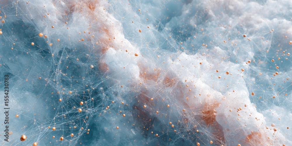 Aufkleber Abstract Metaverse Network with Connected Dots and Lines in Digital Web Pattern for Blockchain and Secure Finance Solutions