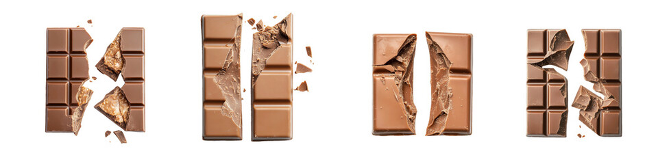 Chocolate Bars Isolated on Transparent Background