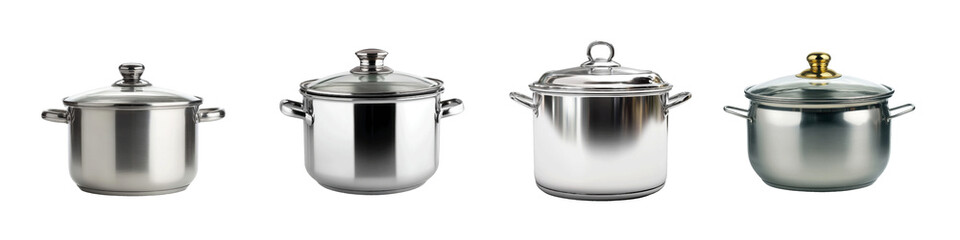 Cooking Pots and Pans Isolated on Transparent Background