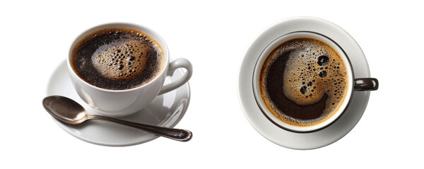 Coffee Cups with Foam Isolated on Transparent Background