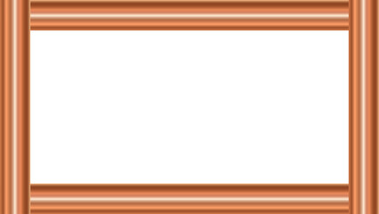 Metallic bronze gradient frame border isolated on transparent background. Vector illustration