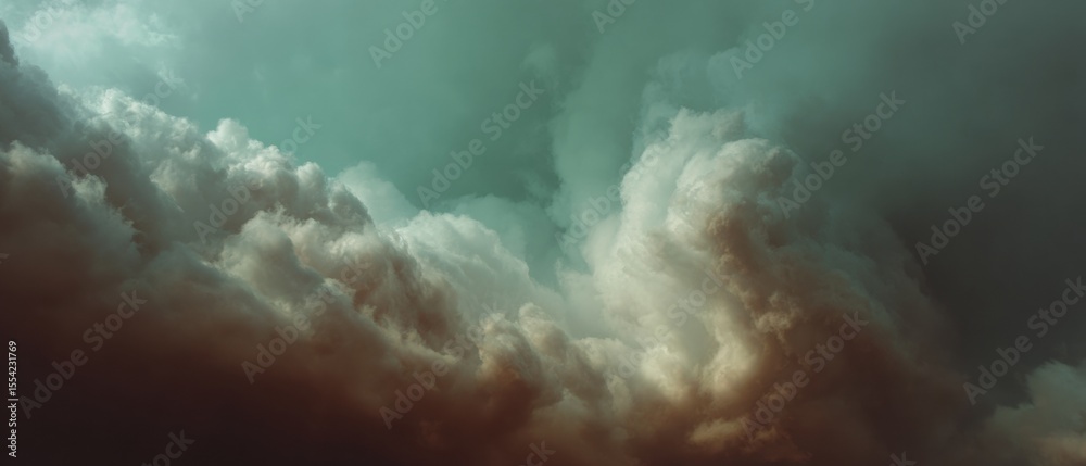Poster dramatic heavy downpour storm cloud with textured swirling edges on transparent background for weath