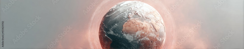 Aufkleber High-Definition Digital Globe with Continent Surface and Grid Overlay Symbolizing Global Connectivity for Tech Innovation and Data Network Promotion