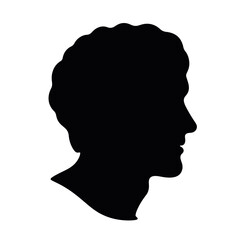 Silhouette of a healthy brain on white background, brain health concept