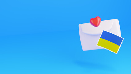 Independence day Ukraine banner background. 3d render.