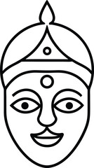 Minimalist Black Outline of Tribal Dance Mask