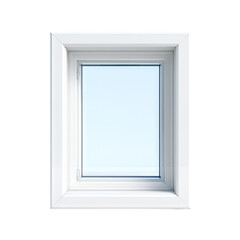Modern White Framed Window with Clear Glass Panel Overlooking a Bright Sky