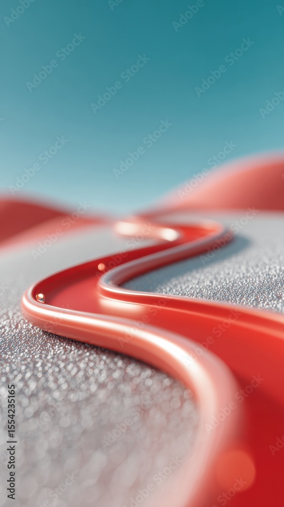 Fototapete dynamic glowing goal roadmap with progress symbols floating above textured surface, highlighting ent