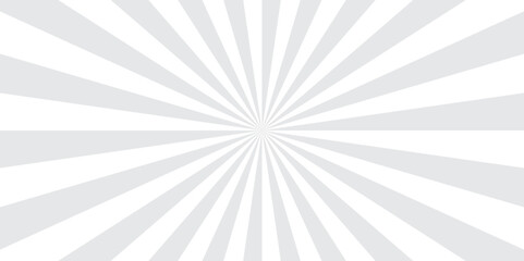 Sunburst beam light vintage shine and graphic summer explosion pattern. white and gray bright sunrise isolated glow striped texture background.	
