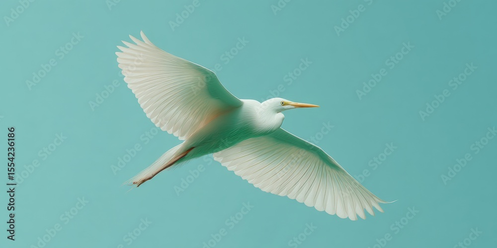 Poster minimalist digital bird in flight with detailed feathers symbolizing freedom and innovation for avia