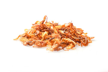 Red onion, sliced into thin pieces Placed in a clear cup on a white background. Red onion, sliced into thin pieces, used in cooking such as salads.