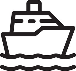 Boat Line Icon | Ship Transportation Outline Symbol