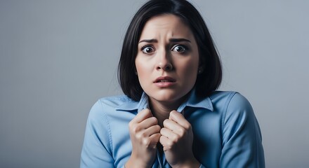 Woman Experiencing Intense Anxiety and Fear A Portrait of Emotional Distress