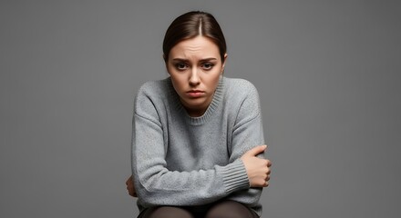 Sad Woman Portrait Emotional Expression and Feelings