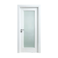 Modern White Interior Door with Frosted Glass Panel for Elegant Home Decor and Stylish Interiors
