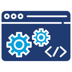Development Flat Blue Icon