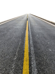 asphalt road with yellow lines