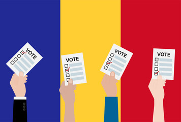 Election in Romania. Election Concept. Vector Illustration.