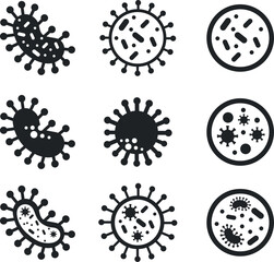 Microbial Vector Icons Bacteria, Viruses, and Microbes - High-Resolution EPS Vector Graphics for Medical, Science, and Educational Designs