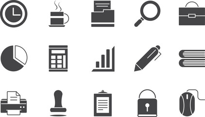 Essential Business Icons  High-Quality Vector Graphics for Presentations, Websites, and Documents. Downloadable in EPS format for seamless integration into your projects.