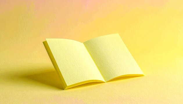 Yellow Open Book Mockup, Minimalist Design - Minimalism